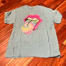 Women’s girlie girl originals tie dye Rolling Stones t-shirt. Size large