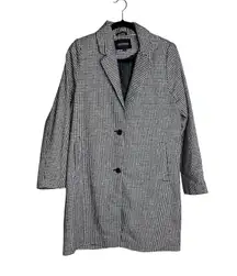 Ambiance Outerwear Houndstooth Car Coat Size M Black‎ White Career Jacket