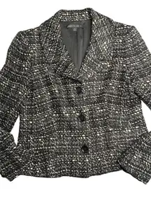 Lafayette 148 Tweed Blazer Jacket black and white size 4