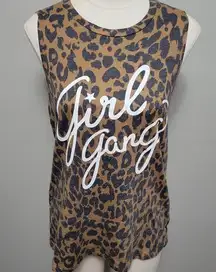 Zutter leopard print "Girl Gang" tank size small