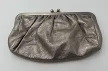 Express Silver Leather Clutch Sparkle Bag Evening Clasp Pouch