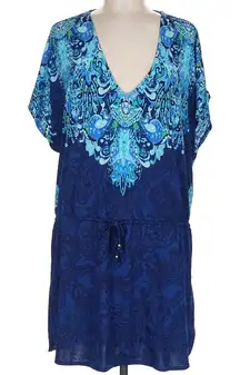 Lauren Ralph Lauren Green Blue Paisley Swim Cover Up Dress Size Med M
