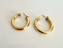 Argento Vivo medium chunky hoop earrings gold plated