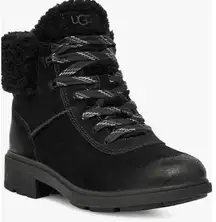 Ugg Harrison Cozy Lace-Up Waterproof Boot in Black Size 6 BRAND NEW
