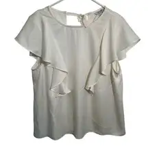 Crosby by Mollie Burch Ruffle Blouse White L