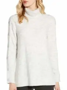HALOGEN‎ Cowlneck Sweater with Button Sleeves
