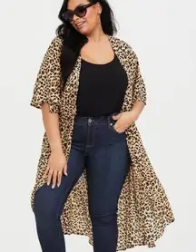 Torrid Leopard Hi-Lo Kimono Animal Print Women’s Plus Size 3X