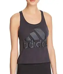 Adidas  cropped tank top athletic bubble letter logo medium Racerback