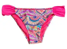 Reef Pink Multicolor Print Bikini Swim Bottom, M