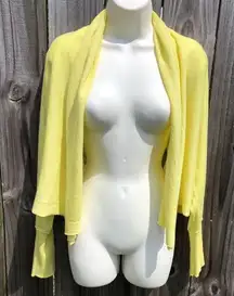 Carlisle Collection Small Cashmere Cardigan Sweater Top Open Yellow Long Sleeve