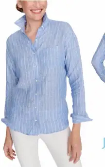J. McLaughlin Light Blue Pinstripe Shirt