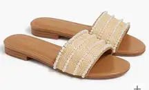 J. Crew Factory pearl slides sandals size 7 READ‎ summer beach cruise wedding