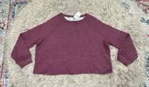Honeydew NWT heathered maroon Henley sweatshirt size small