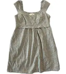 Cotelac Women's Flax Cotton Dress 2 Tan Sleeveless Natural Simple Mini