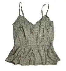 Sim & Sam Eyelet‎ Tank Green Size XS