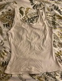 MD silky white fitted tank top camis