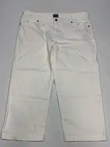 Additions By Chico's Women's 5 Pocket Denim Wide Leg Crop Jeans White Chico's Si