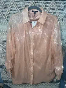 Sequin Button Down