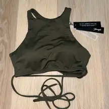 YoungLA Green Tie Up Sports Bra- Size Small