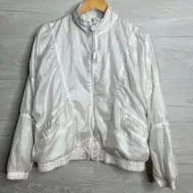 Vintage Adidas White Full Zip Track Jacket Mock Neck Sportswear