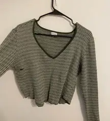 PacSun LA Hearts Sweater Cropped Knit Tight Striped