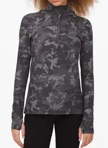Lululemon Warm Stabilizer 1/2 Zip Hoodie Incognito Camo HTR Black