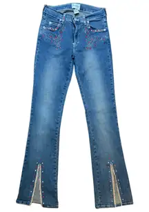 Vintage Sharagano Paris Oriane Embellished Flare Stretch Jean SZ S RARE LIKE NEW