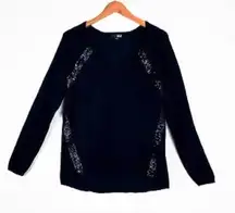 A.N.A. Light Pull Over V-Neck Top w/Sequin Details