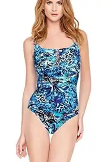 New. GOTTEX cheetah and snake print lace up swimsuit. MSRP $228. Size 10