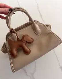 Kelly & Katie Charm Dome Satchel Brown Tan