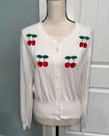 ModCloth Perfect Pickings Pointelle Cardigan sweater size XL