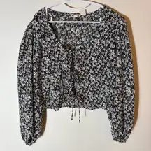 Levi's Embry Tie Blouse in Larger Melody Floral Caviar Size XL