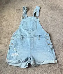 Old Navy Distressed Denim Shortalls SIZE M