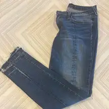 Flying Monkey Women’s Classic Blue Denim Jeans with Slit on Front - Size 27