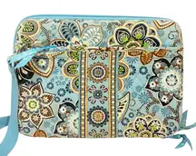 Vera‎ Bradley Bali Blue Quilted Hard Sided Computer Laptop Tablet Bag 12”x9”