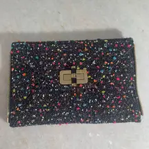Diane Von Furstenberg Agent Karlie Confetti Tweed Zip On Clutch