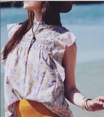 Love the Label  Josepha Smocked Floral Blouse in Lavender