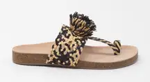 Ulla Johnson Netta Sandal Melange Black and Cream Size 37 Size 7‎ US Toe Strap