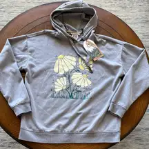 Avalanche Heather Gray Hoodie with Floral Design