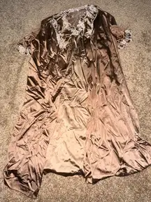 Women’s brown lingeries dress and silky robe with buttons size medium