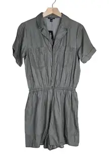 Express Women's M Khaki Green Utility Romper NEW