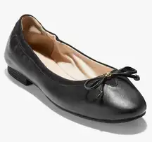 NWOB Cole Haan Women's Keira Ballet Flat, Black leather bow size 7B 1083