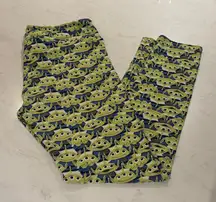LuLaRoe Leggings with Toy Story Green and Blue Alien Design