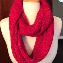 Knit Fuschia Circle Scarf
