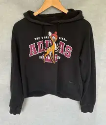 Adidas Originals Women's Disney Bambi Cropped Hoodie Black Size M