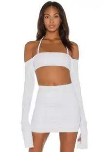 LaQuan Smith x Revolve Off The Shoulder Crop Top in White Small New Womens