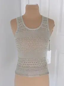 Parker Trevor Silver Mesh Knit Tank