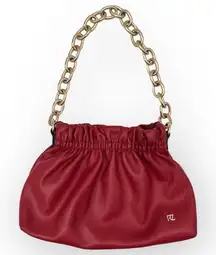 Rachel Zoe Dahlia Red Clutch Shoulder Handbag w/ Gold Chain Handbag