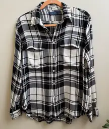 Polo Ralph Lauren black & white plaid soft flannel shirt Size Large