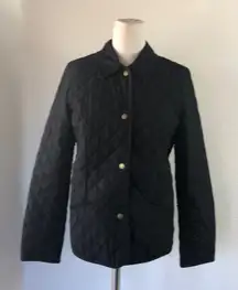 Old Navy Quilted black chore coat classic light weight equestrian size S farm